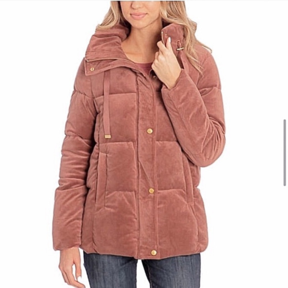 NWT Isaac Mizrahi Mauve Velvet Puffer Jacket